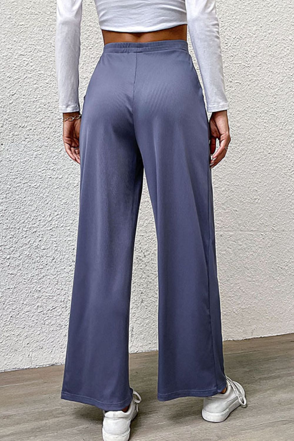 Pleated Detail Wide-Leg Pants with Pockets-Teresa&#39;s Fashionista LLC