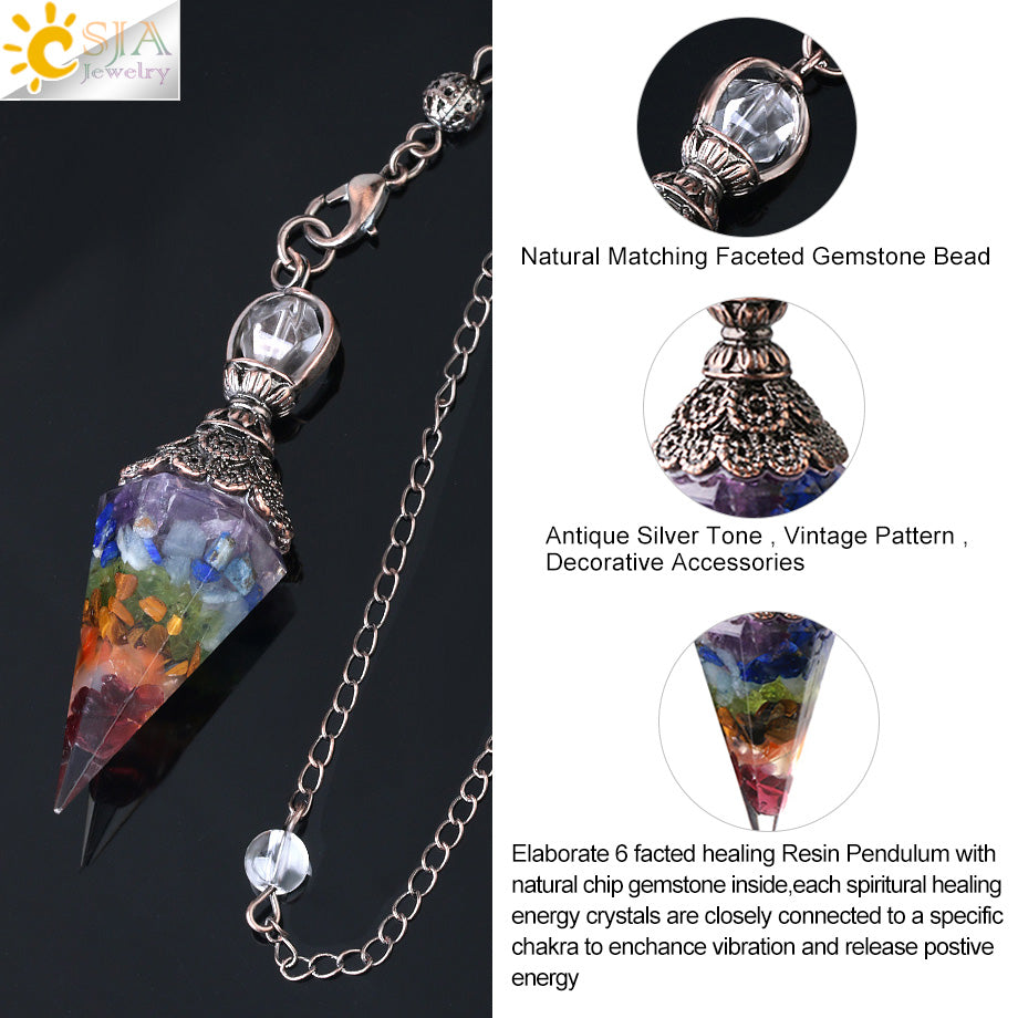 Chakra Healing Pendulum Crystals-Teresa&#39;s Fashionista LLC