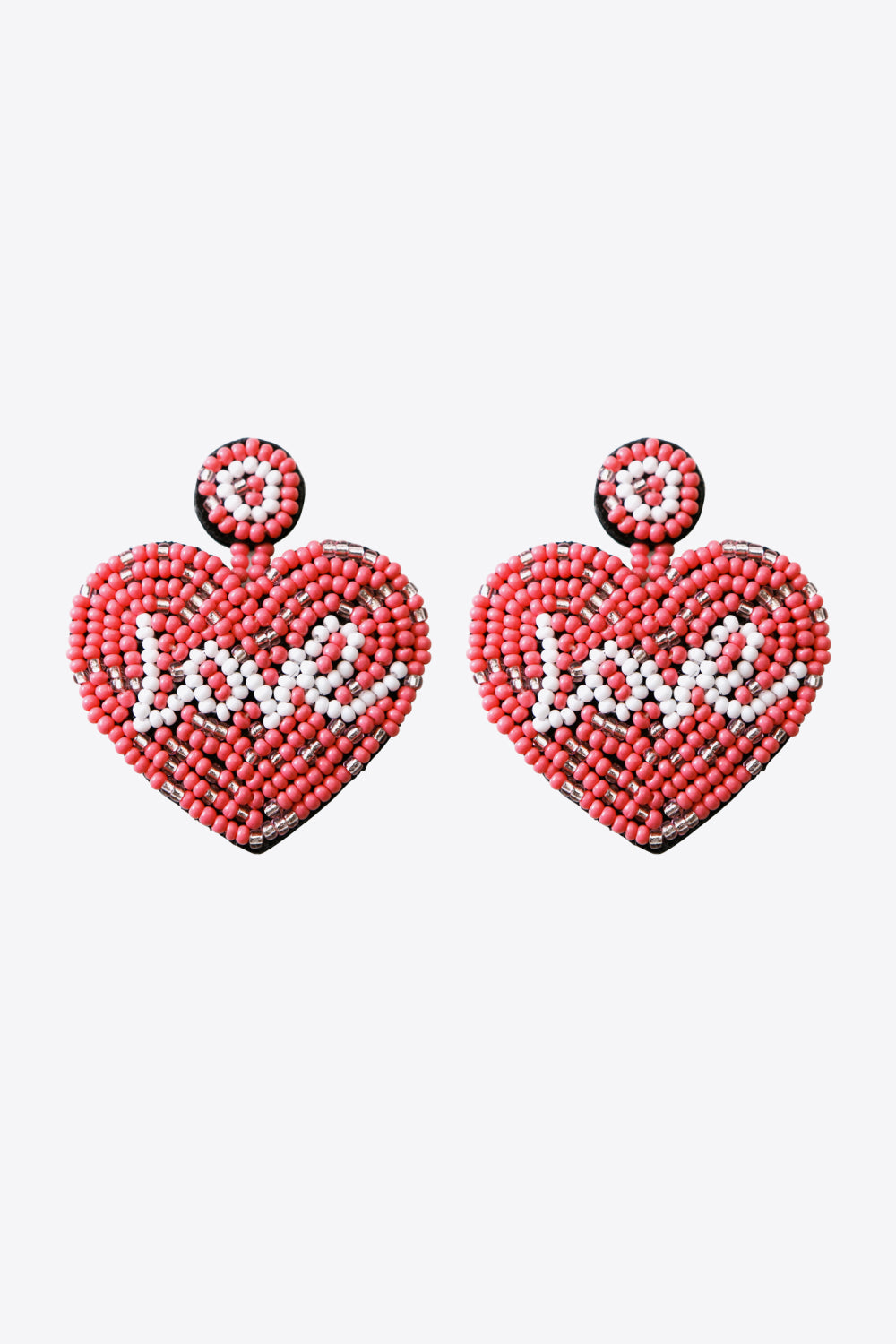 LOVE Beaded Heart Earrings-Teresa&#39;s Fashionista LLC