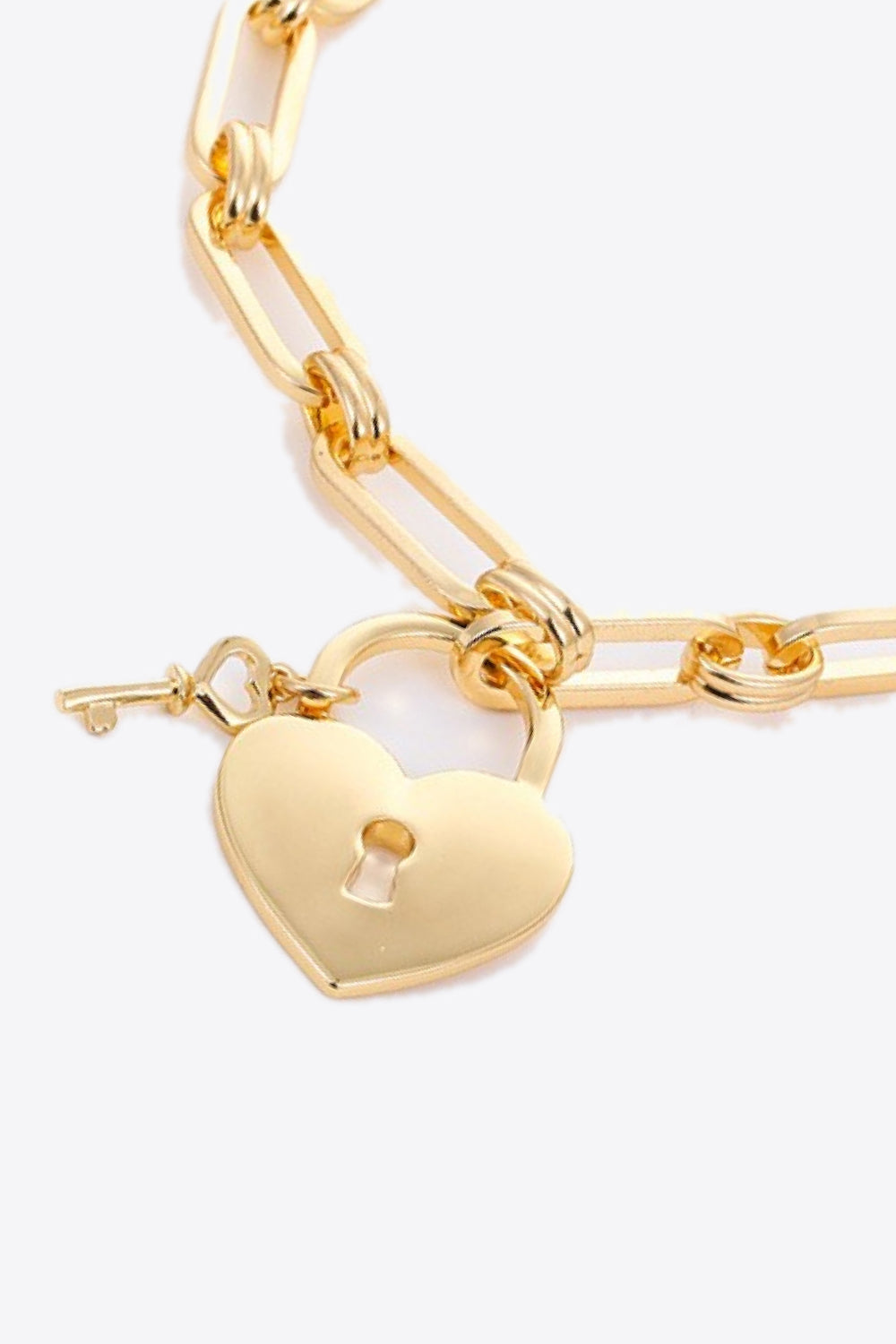 Heart Lock Charm Chain Bracelet-Teresa&#39;s Fashionista LLC