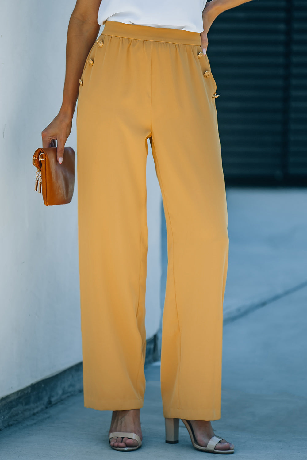 High Waist Wide Leg Pants with Pockets-Teresa&#39;s Fashionista LLC