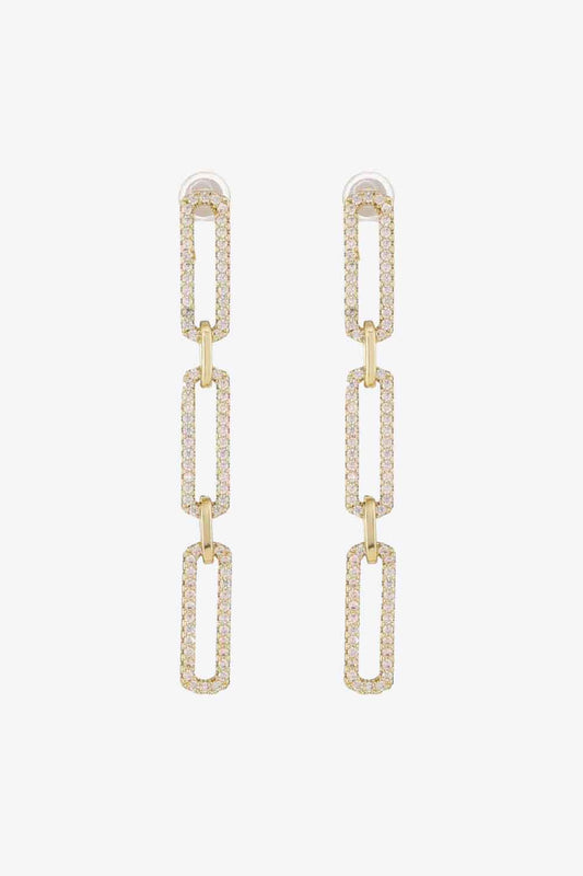 Rhinestone Chunky Chain Drop Earrings-Teresa&#39;s Fashionista LLC