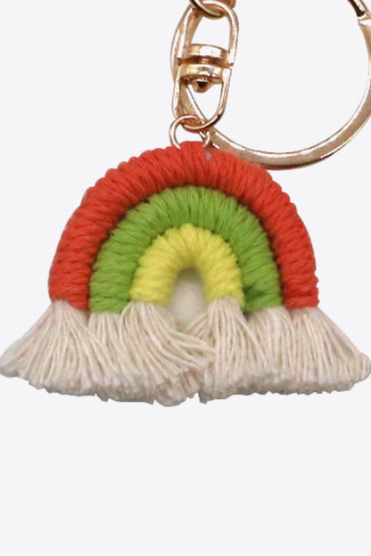 Assorted 4-Pack Rainbow Fringe Keychain-Teresa&#39;s Fashionista LLC