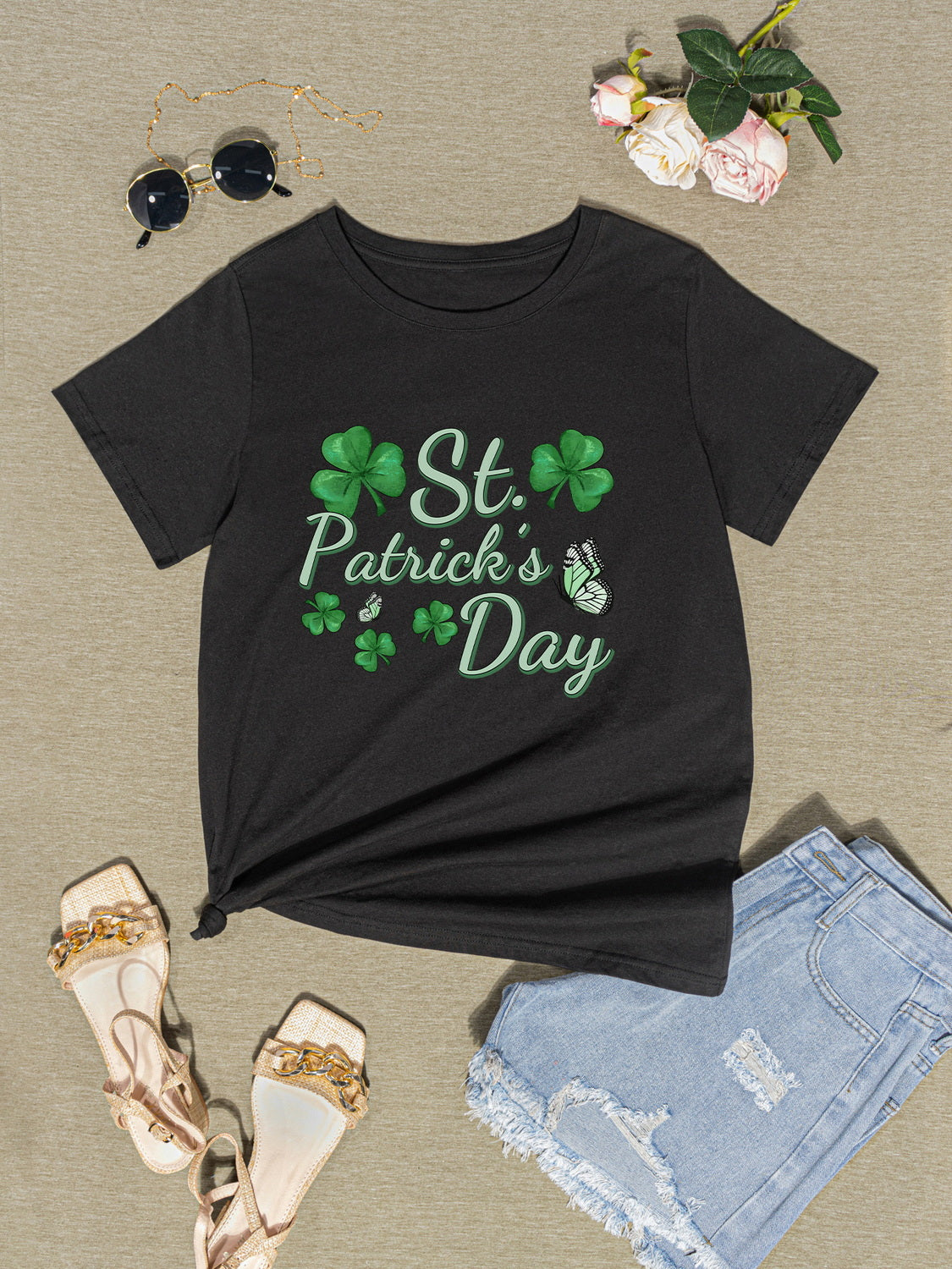 ST. PATRICK'S DAY Round Neck T-Shirt-Teresa&#39;s Fashionista LLC