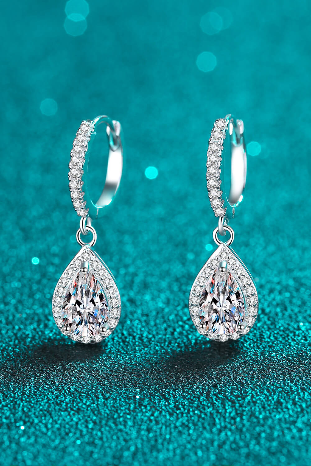 Moissanite Teardrop Earrings-Teresa&#39;s Fashionista LLC