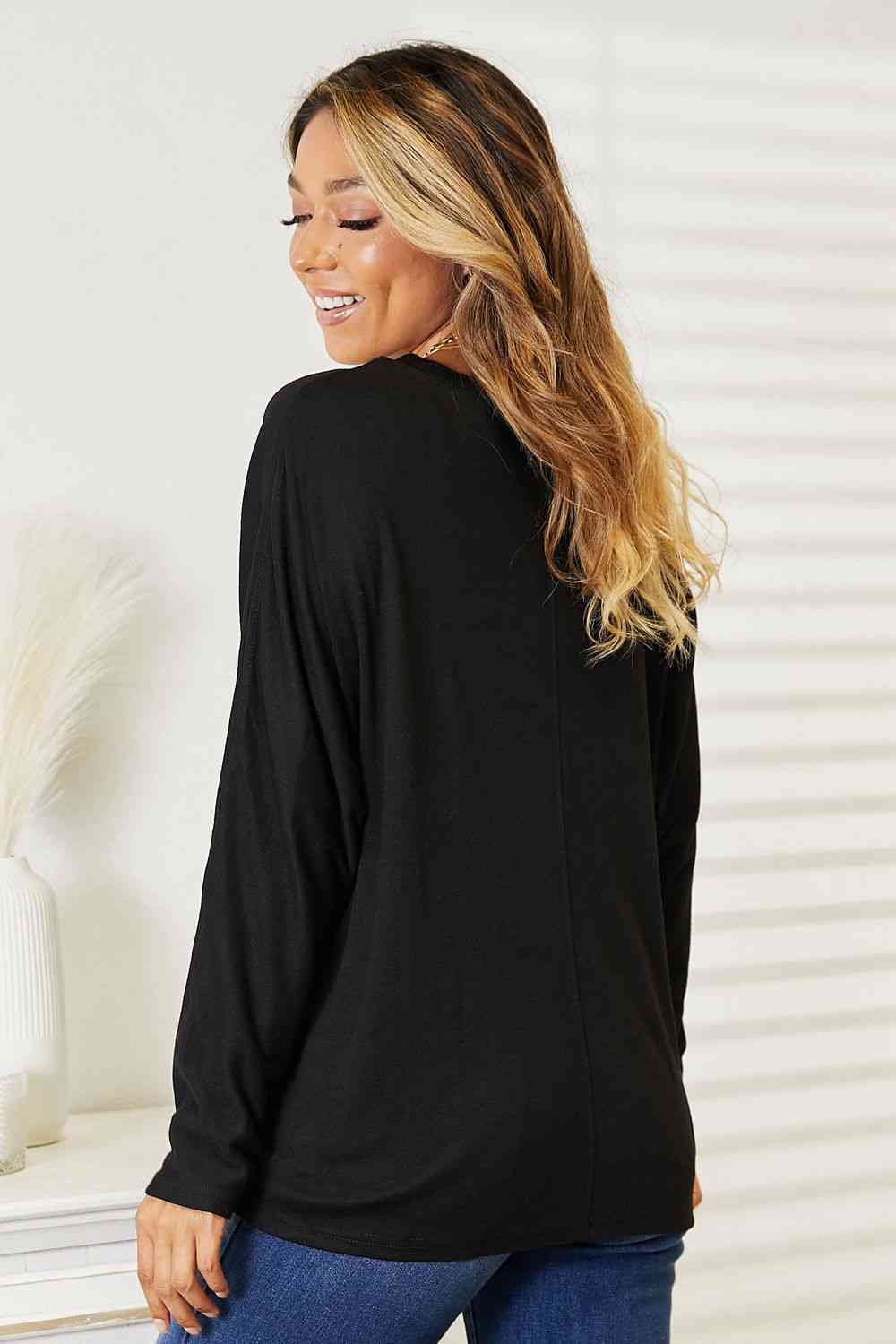 Double Take Seam Detail Round Neck Long Sleeve Top-Teresa&#39;s Fashionista LLC