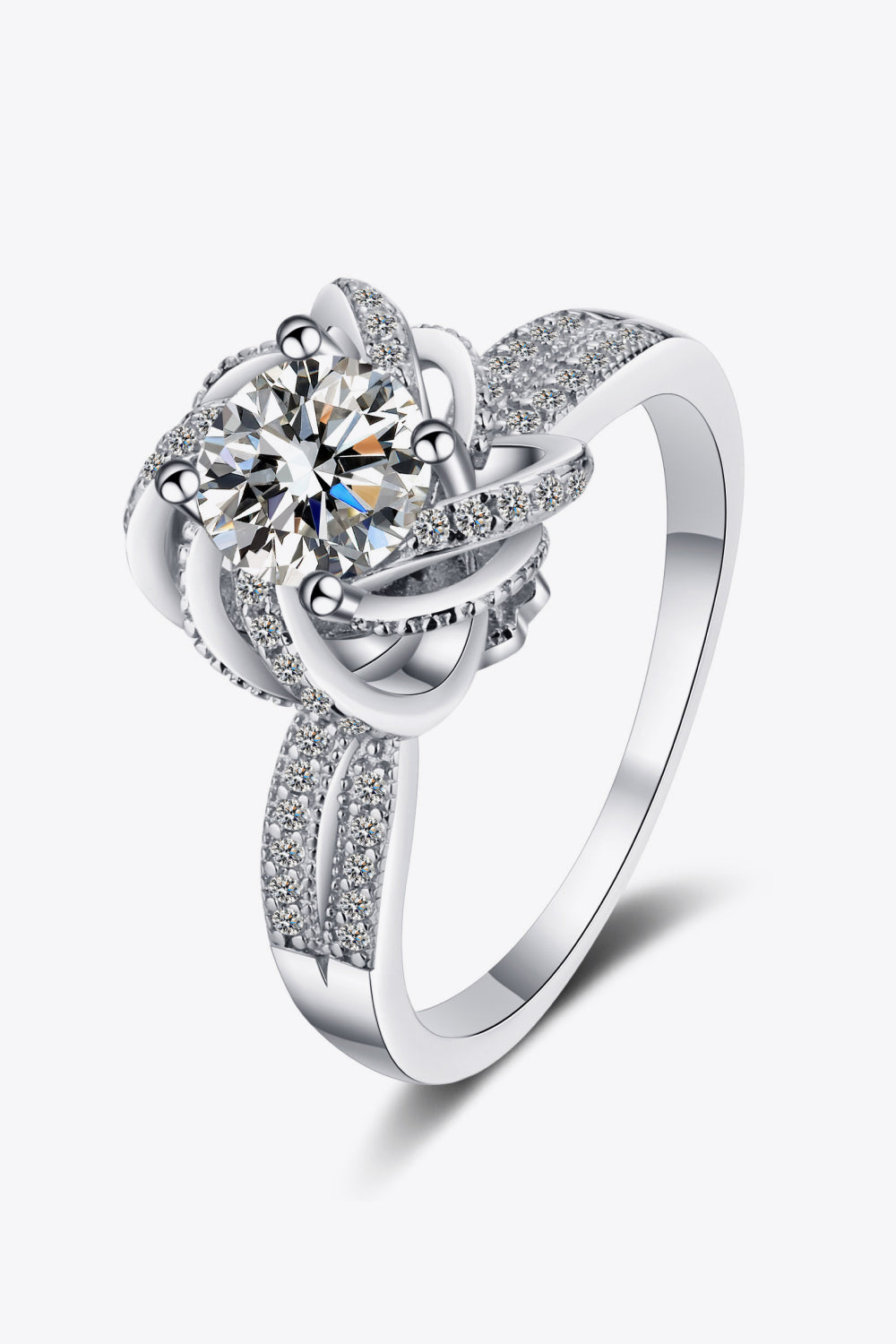 1 Carat Moissanite 925 Sterling Silver Ring-Teresa&#39;s Fashionista LLC