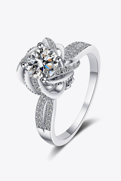 1 Carat Moissanite 925 Sterling Silver Ring-Teresa&#39;s Fashionista LLC