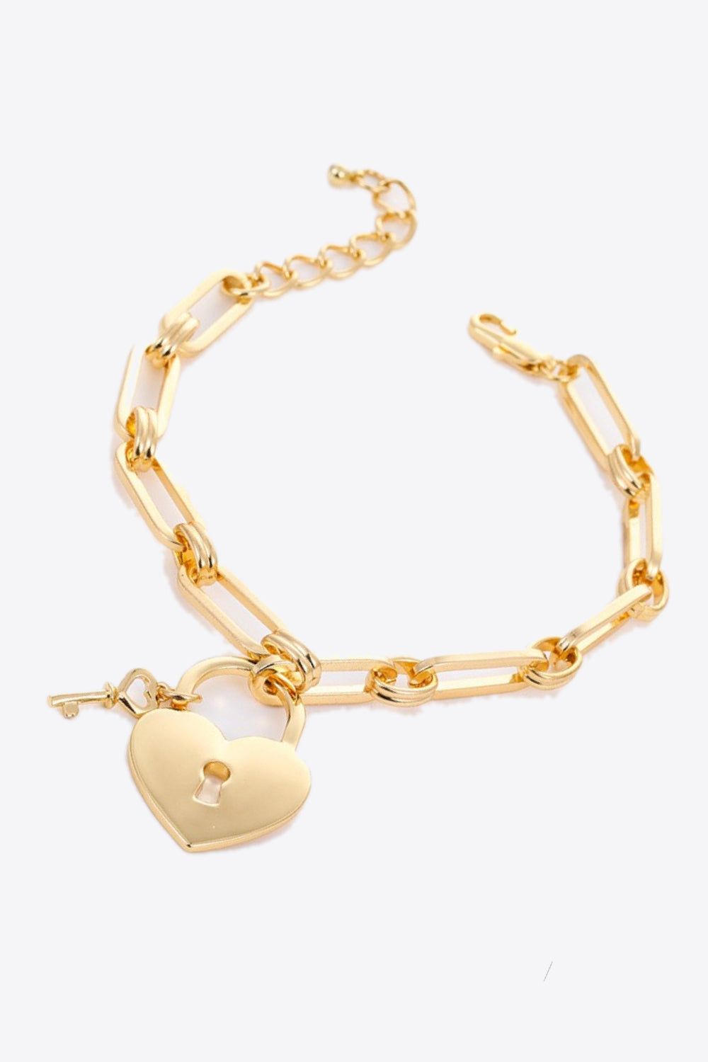 Heart Lock Charm Chain Bracelet-Teresa&#39;s Fashionista LLC