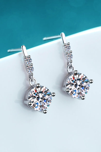 Moissanite Drop Earrings-Teresa&#39;s Fashionista LLC