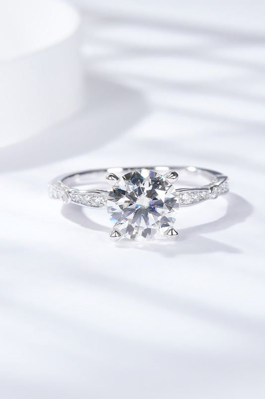 1.5 Carat Moissanite Side Stone Ring-Teresa&#39;s Fashionista LLC