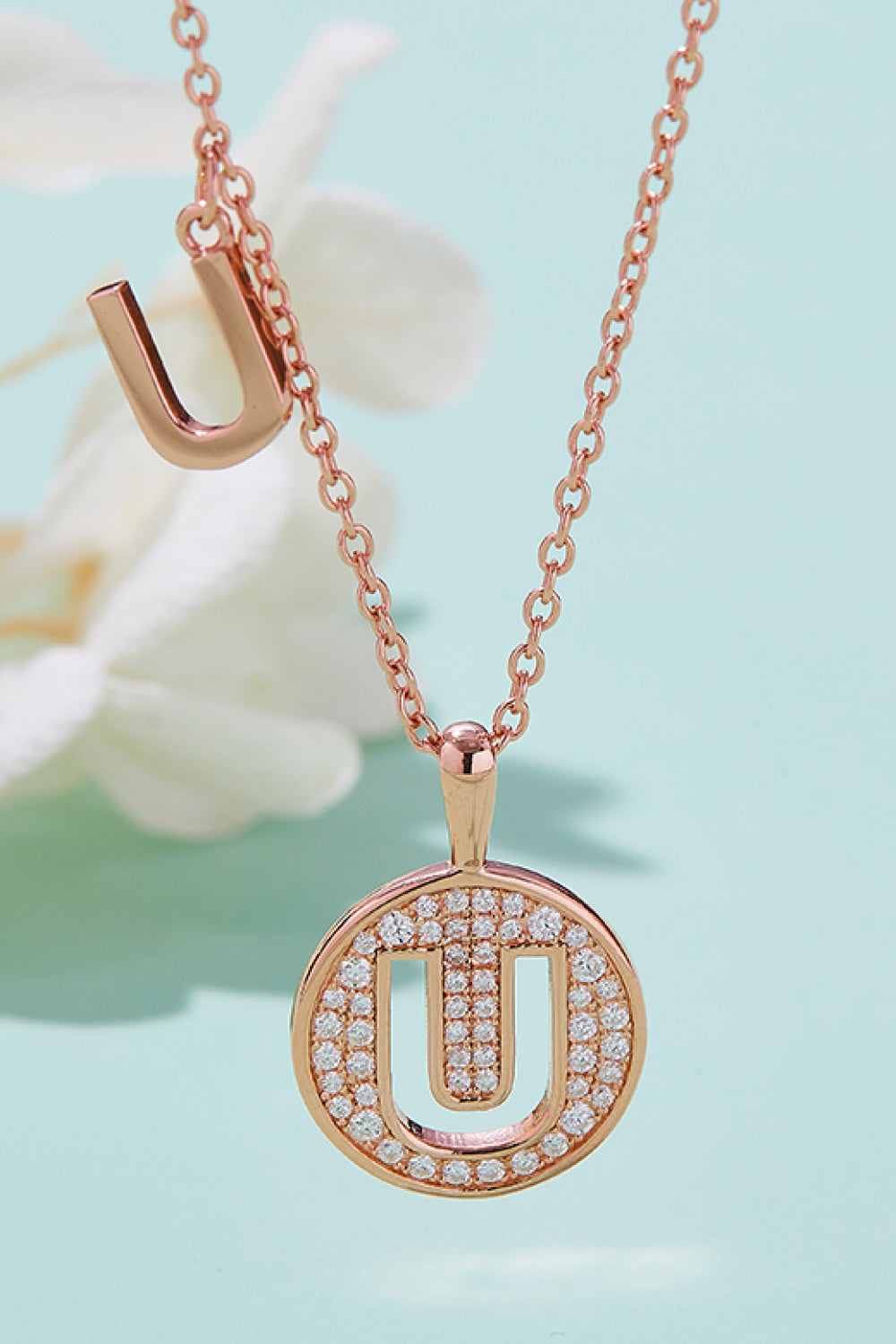 Moissanite U to Z Pendant Necklace-Teresa&#39;s Fashionista LLC