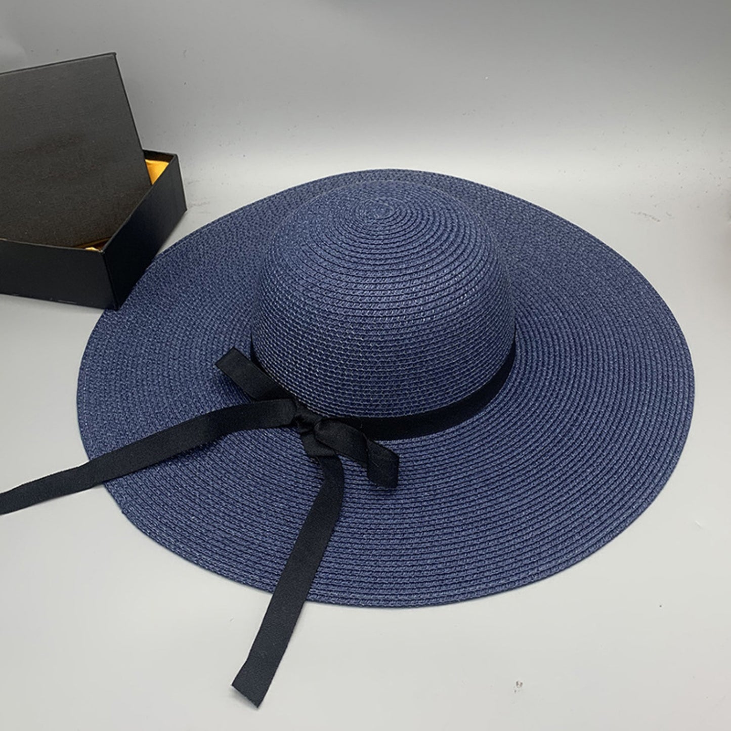 Bow Paper Braided Wide Brim Hat-Teresa&#39;s Fashionista LLC