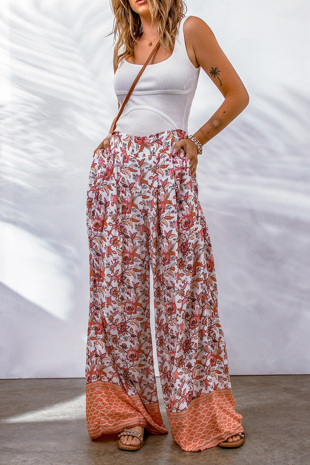 Bohemian Pleated Culottes-Teresa&#39;s Fashionista LLC