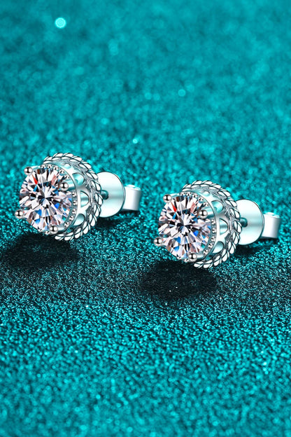 2 Carat Moissanite 925 Sterling Silver Stud Earrings-Teresa&#39;s Fashionista LLC