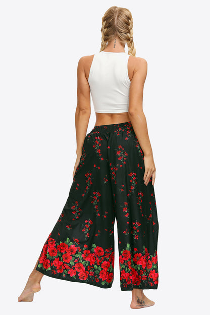 Split Wide Leg Long Pants-Teresa&#39;s Fashionista LLC