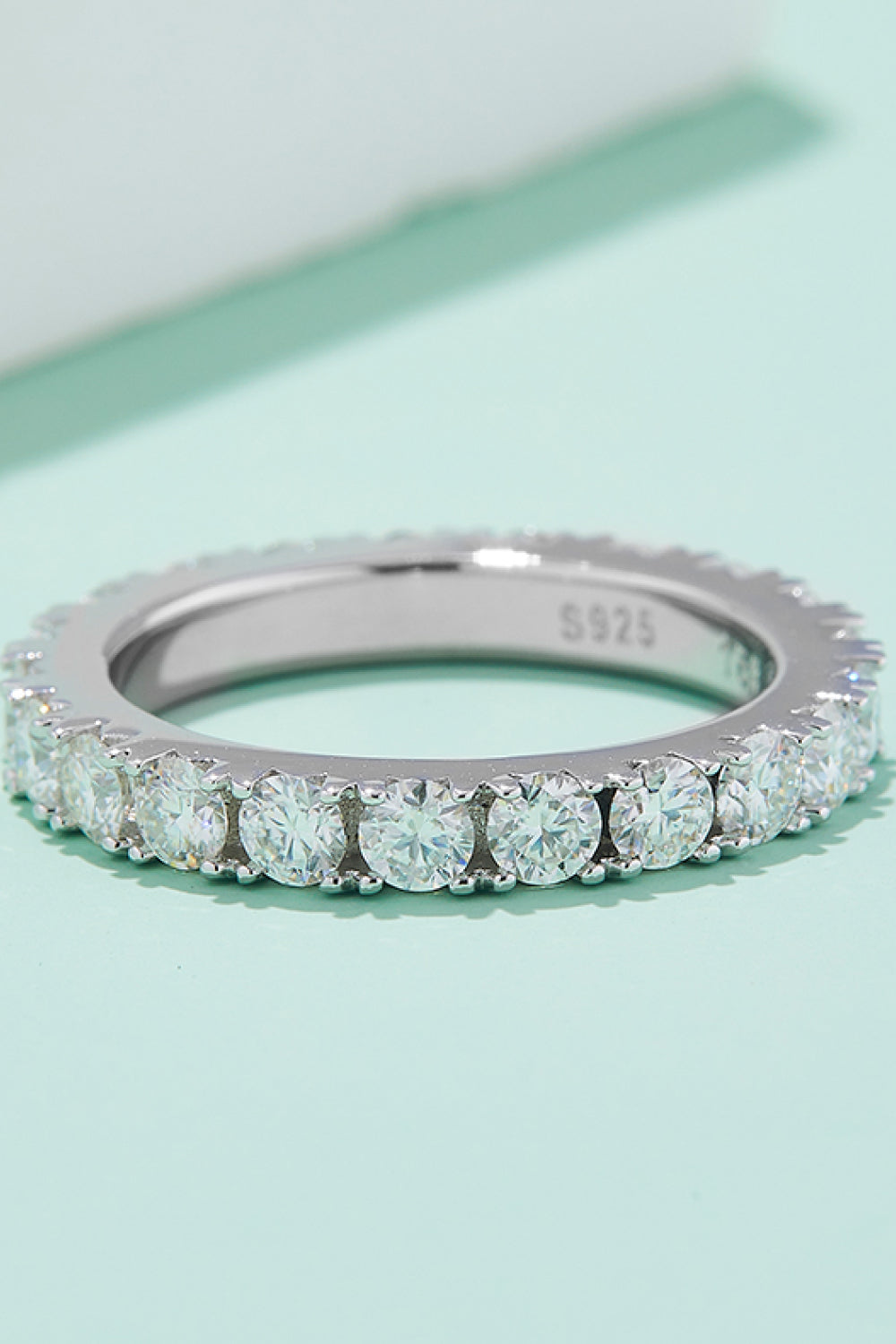 2.3 Carat Moissanite 925 Sterling Silver Eternity Ring-Teresa&#39;s Fashionista LLC