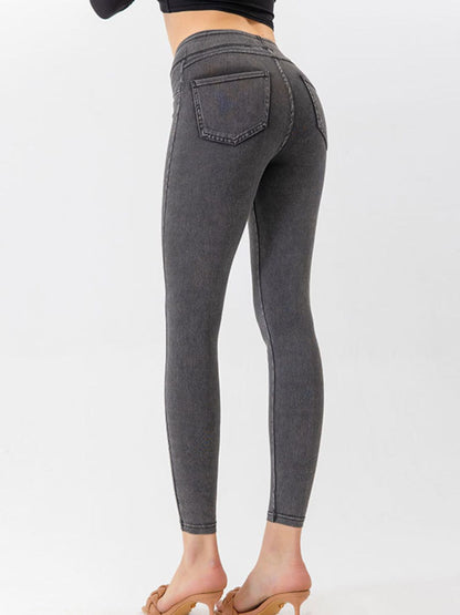 High Waist Cropped Jeans-Teresa&#39;s Fashionista LLC