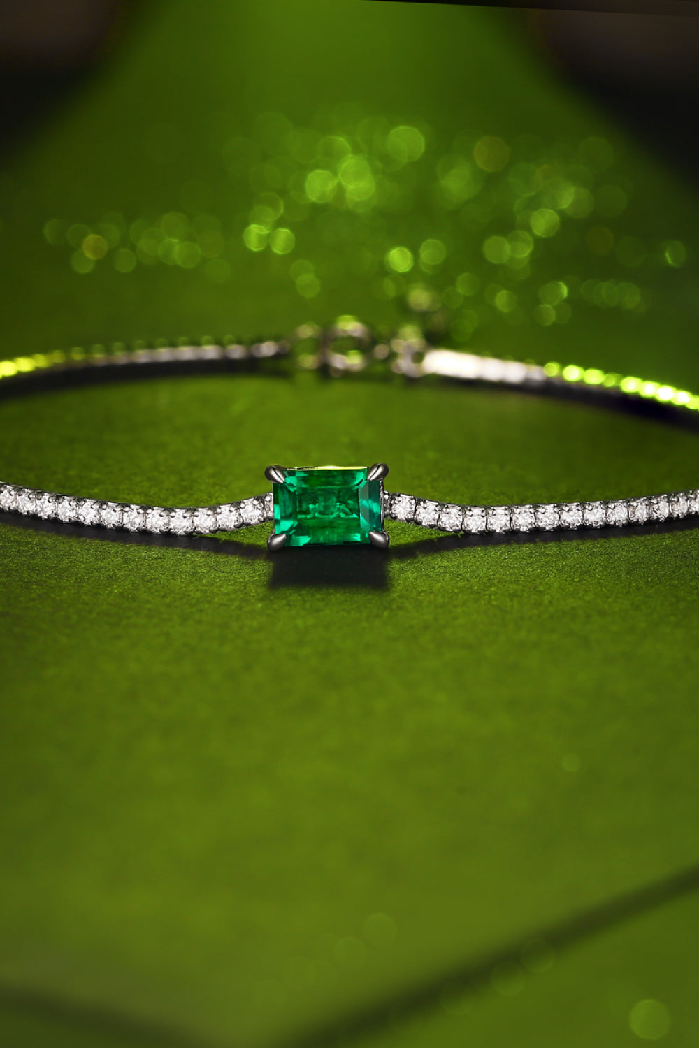 1 Carat Lab-Grown Emerald Bracelet-Teresa&#39;s Fashionista LLC