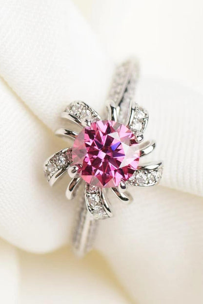 1 Carat Moissanite Flower-Shaped Ring-Teresa&#39;s Fashionista LLC