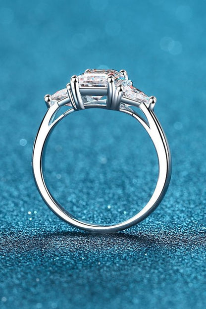 3 Carat Moissanite 925 Sterling Silver Rhodium-Plated Ring-Teresa&#39;s Fashionista LLC