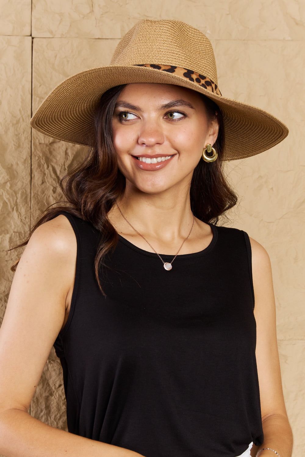 Fame Wild One Leopard Ribbon Straw Hat-Teresa&#39;s Fashionista LLC