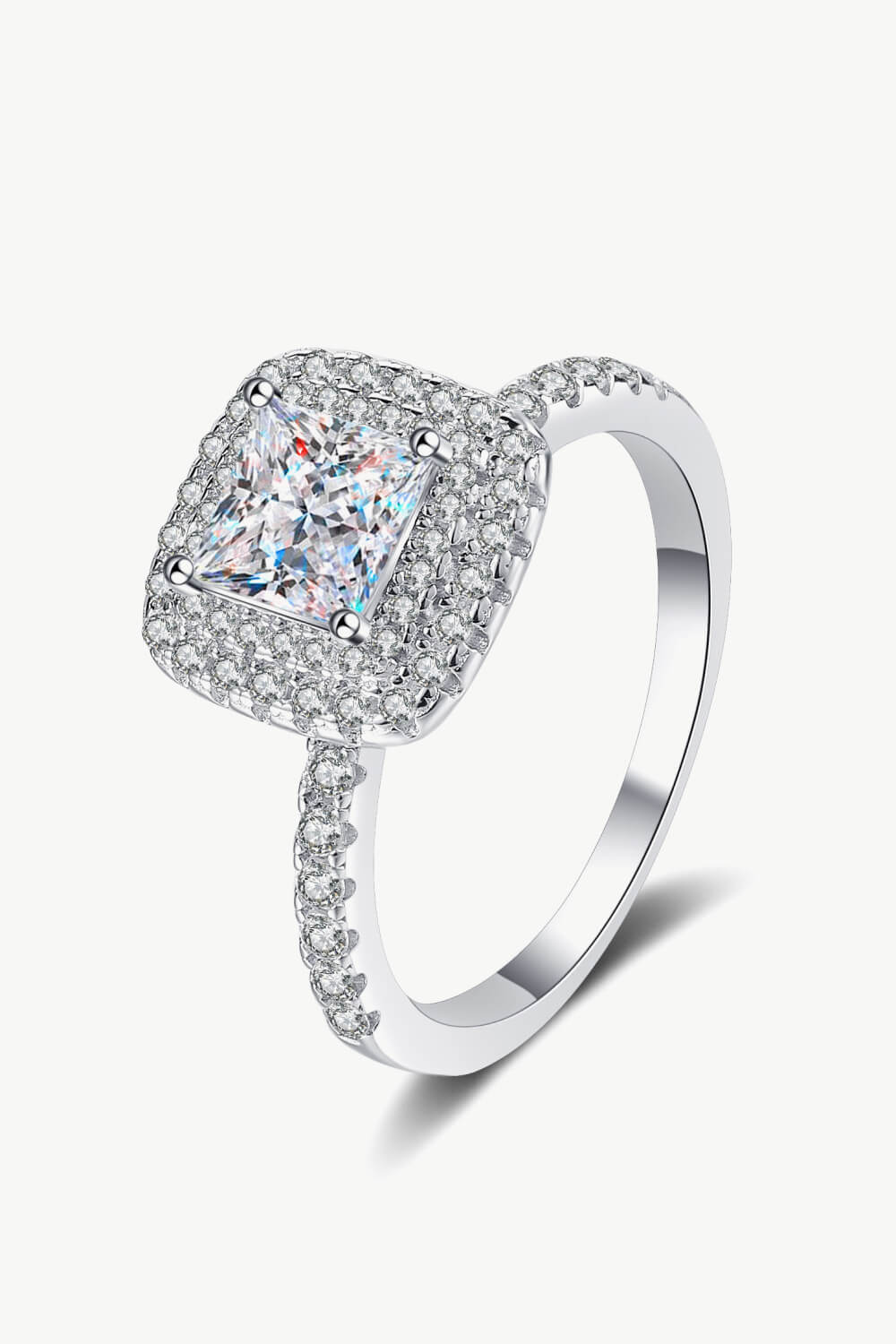 Sterling Silver 1 Carat Moissanite Ring-Teresa&#39;s Fashionista LLC