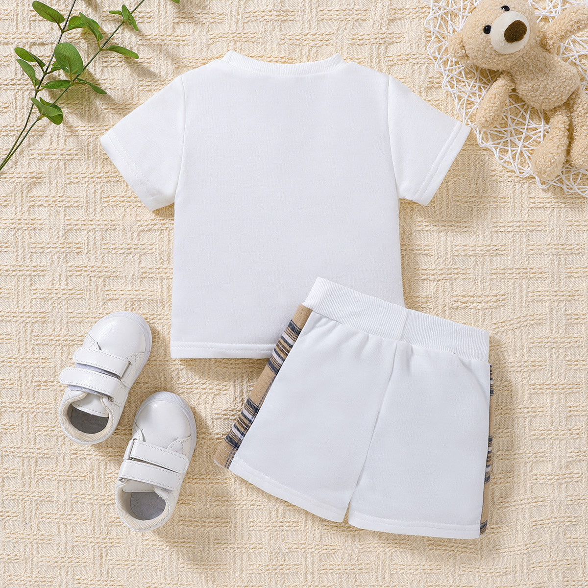 Baby Bear Graphic Round Neck Tee and Short Set-Teresa&#39;s Fashionista LLC