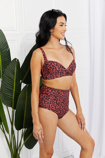 Marina West Swim Take A Dip Twist High-Rise Bikini in Ochre-Teresa&#39;s Fashionista LLC