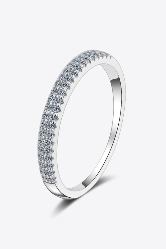 Moissanite 925 Sterling Silver Half-Eternity Ring-Teresa&#39;s Fashionista LLC