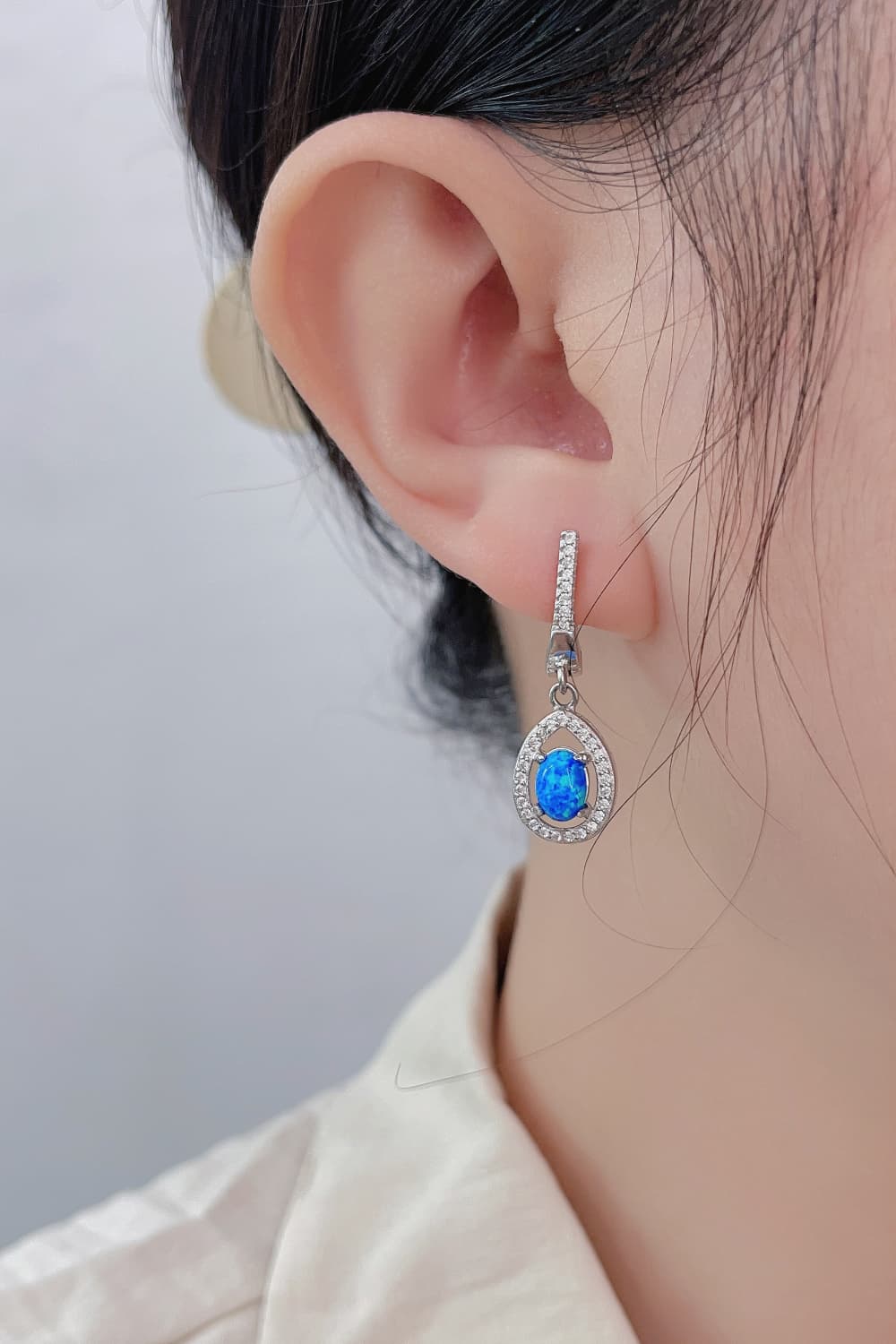 Opal Pear Shaped Drop Earrings-Teresa&#39;s Fashionista LLC