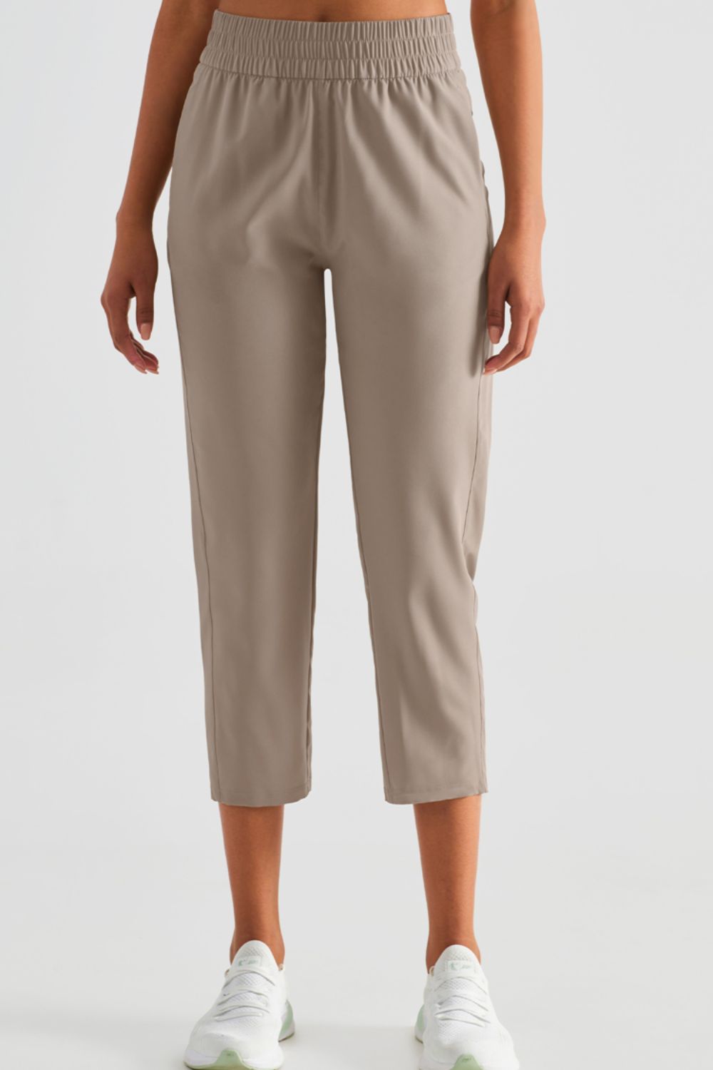 Elastic Waist Cropped Sports Pants-Teresa&#39;s Fashionista LLC