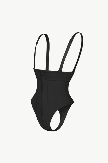 Full Size Adjustable Strap Zip-Up Shaping Bodysuit-Teresa&#39;s Fashionista LLC