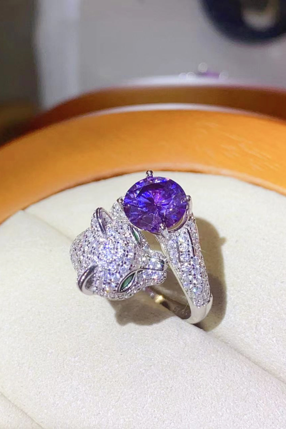 2 Carat Moissanite Adjustable Animal Bypass Ring-Teresa&#39;s Fashionista LLC