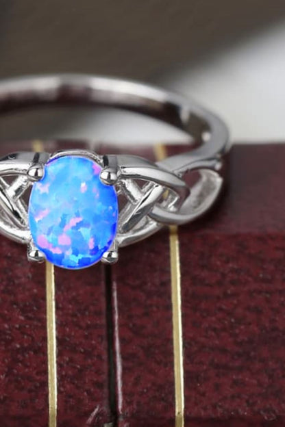 Crisscross 4-Prong Opal Ring-Teresa&#39;s Fashionista LLC