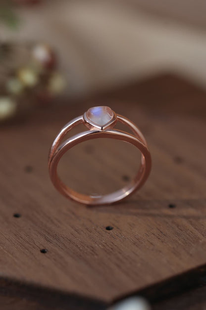 Moonstone Heart 925 Sterling Silver Ring-Teresa&#39;s Fashionista LLC