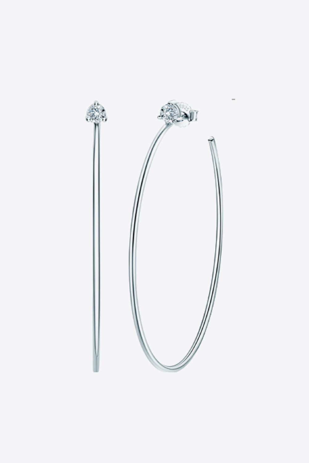 925 Sterling Silver Moissanite Hoop Earrings-Teresa&#39;s Fashionista LLC