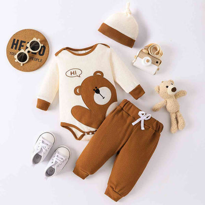 Bear Round Neck Bodysuit and Joggers Set-Teresa&#39;s Fashionista LLC