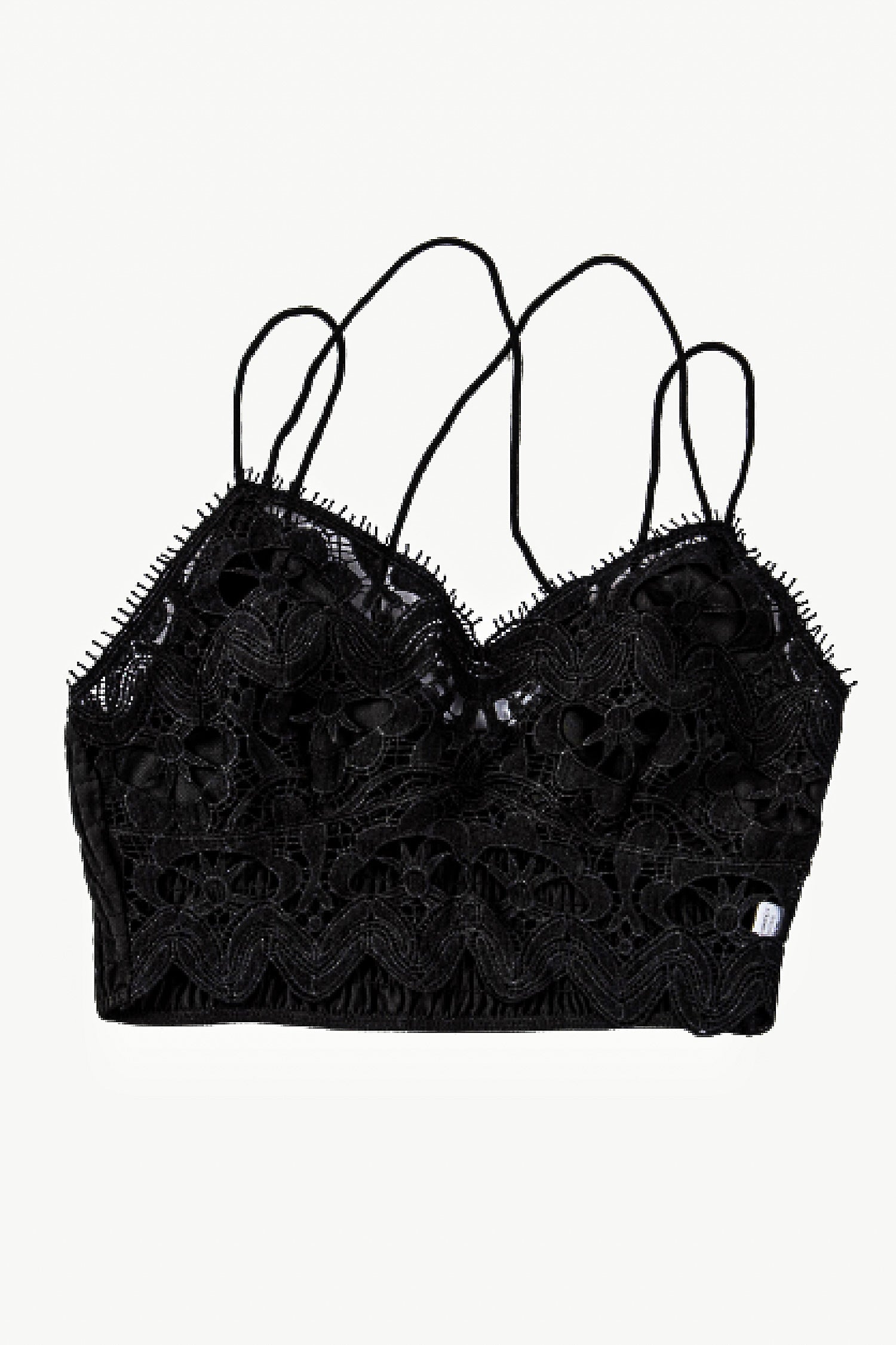 Smocked Eyelash Trim Lace Bralette-Teresa&#39;s Fashionista LLC