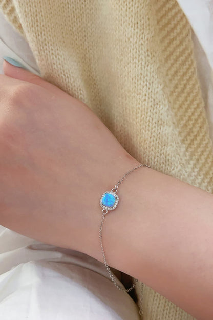 Opal Platinum-Plated Bracelet-Teresa&#39;s Fashionista LLC