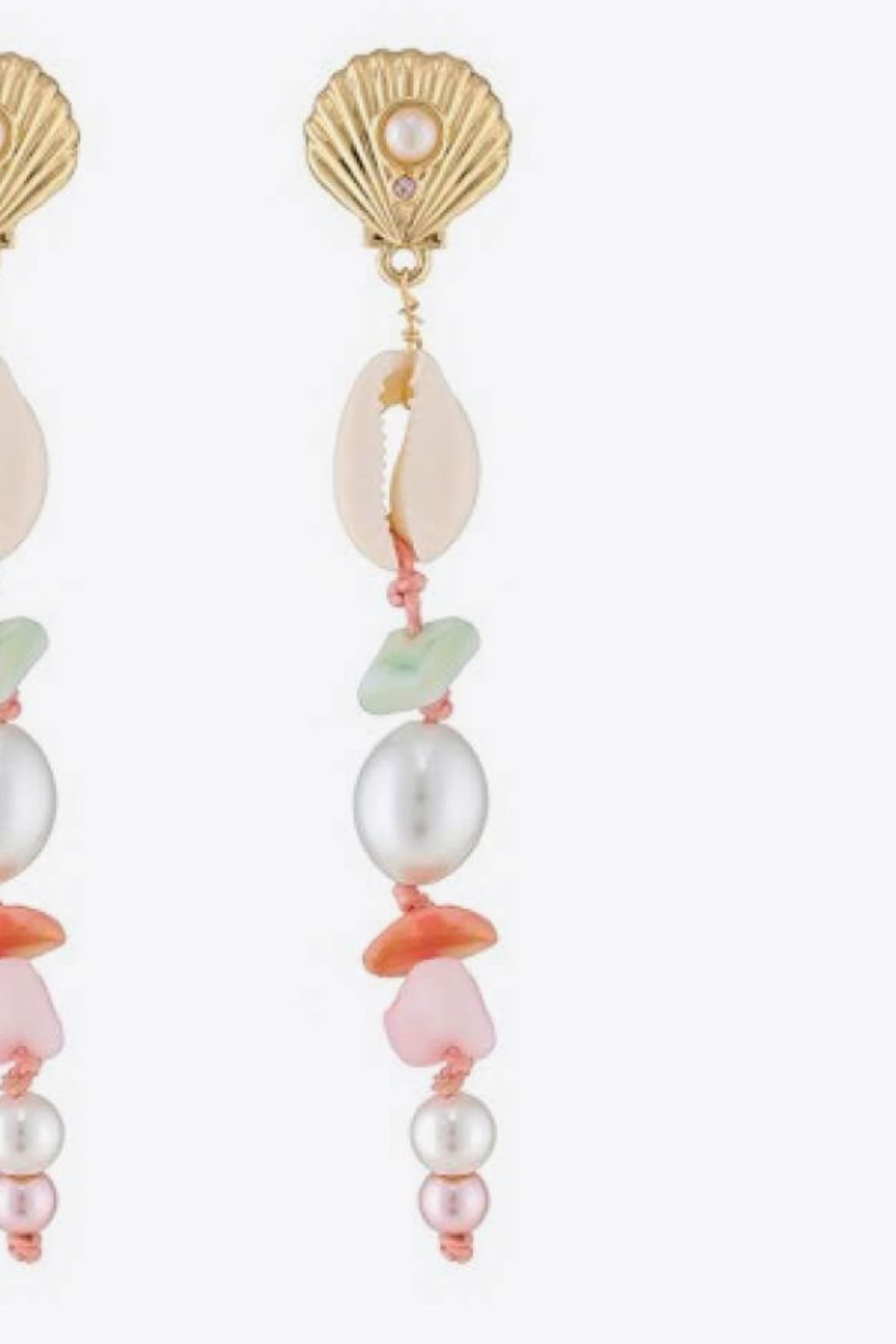 Synthetic Pearl Shell Drop Earrings-Teresa&#39;s Fashionista LLC