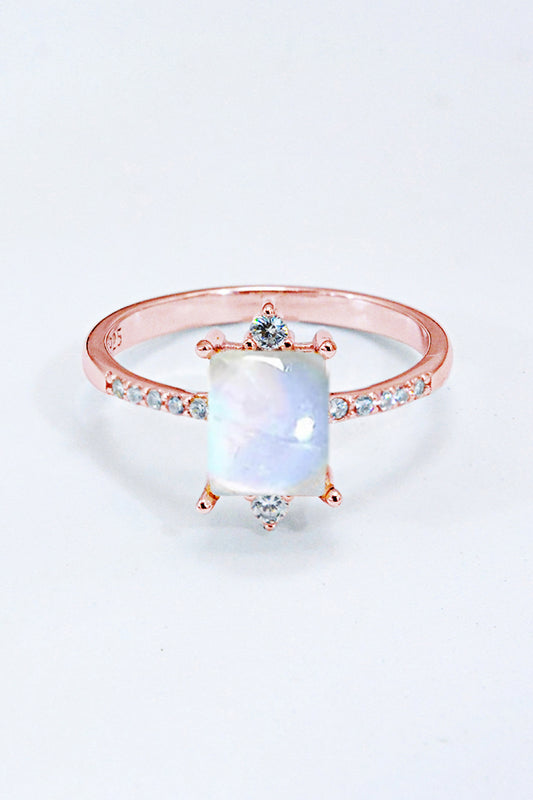 925 Sterling Silver Square Moonstone Ring-Teresa&#39;s Fashionista LLC