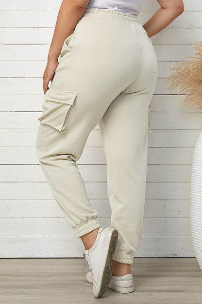 Plus Size Elastic Waist Joggers with Pockets-Teresa&#39;s Fashionista LLC