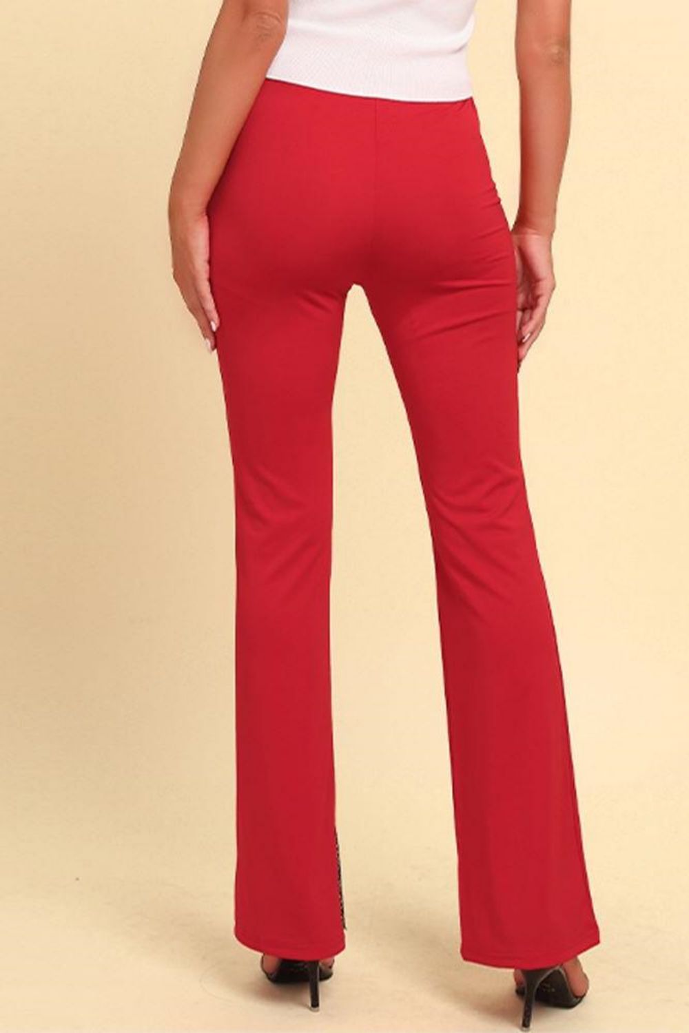 Spliced Mesh Bootcut Pants-Teresa&#39;s Fashionista LLC