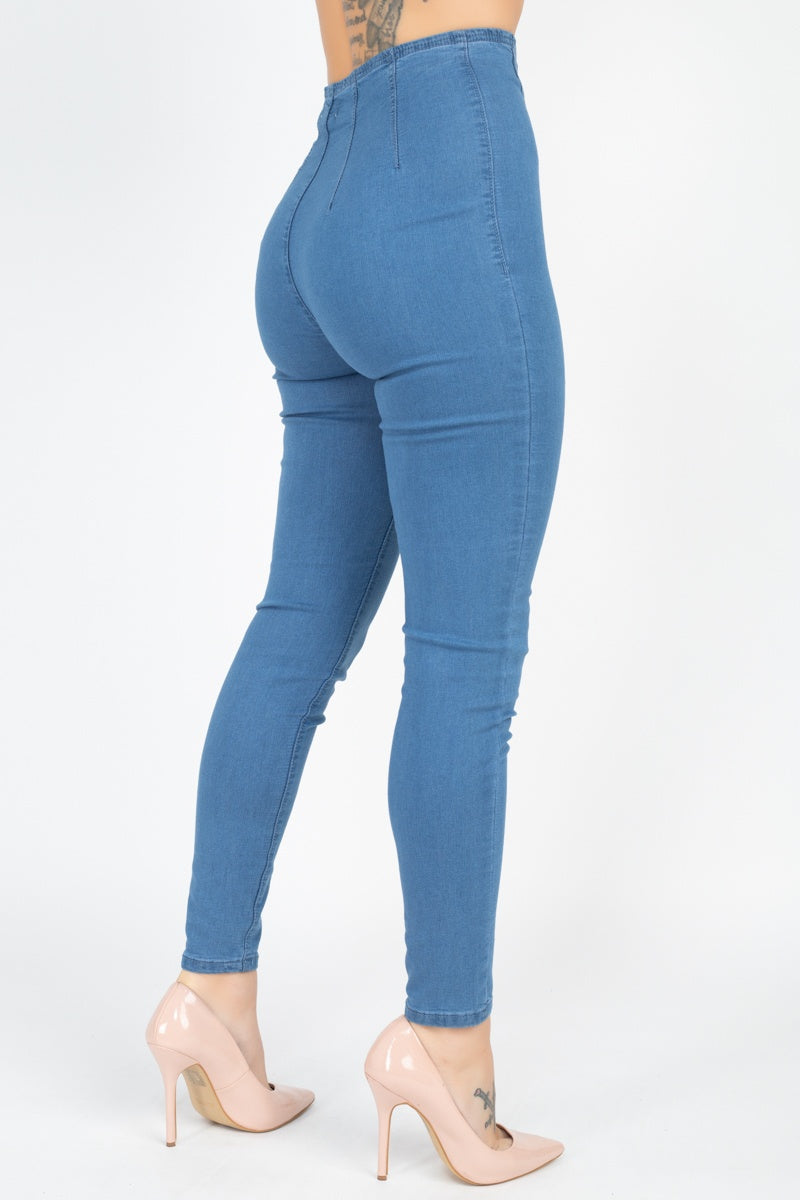 High Waist Denim Jeans-Teresa&#39;s Fashionista LLC