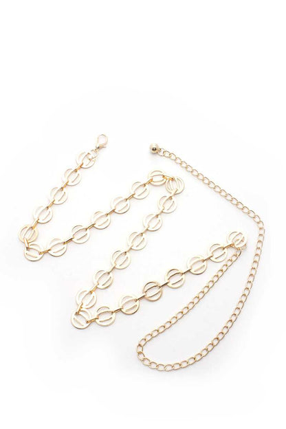 Circle Link Metal Chain Belt-Teresa&#39;s Fashionista LLC