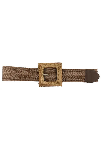 Fashion Square Straw Buckle Belt-Teresa&#39;s Fashionista LLC