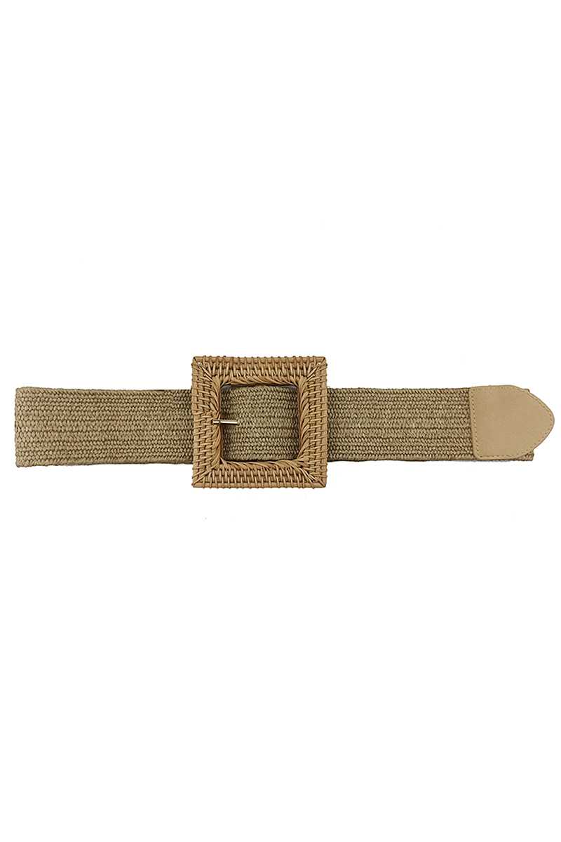 Fashion Square Straw Buckle Belt-Teresa&#39;s Fashionista LLC