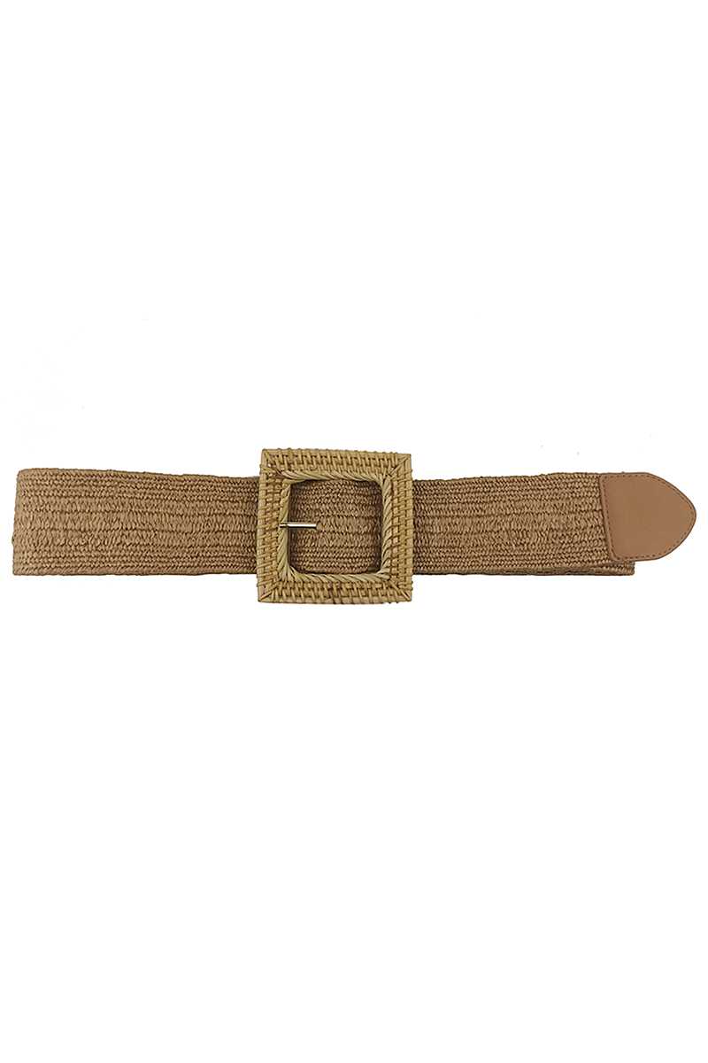 Fashion Square Straw Buckle Belt-Teresa&#39;s Fashionista LLC