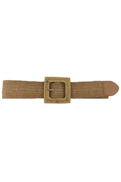 Fashion Square Straw Buckle Belt-Teresa&#39;s Fashionista LLC